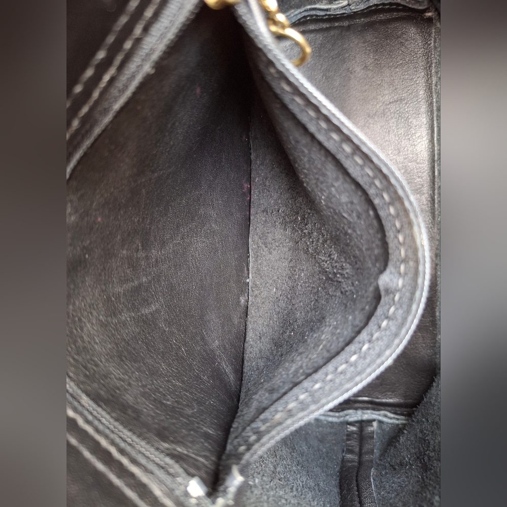 Rare Vintage Coach Black Glove Tanned Leather Dixion Mini Crossbody Bag #4124 - Picture 12 of 13